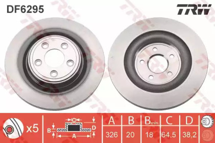 Тормозной диск TRW для JAGUAR S-TYPE (X200) 2.7 D