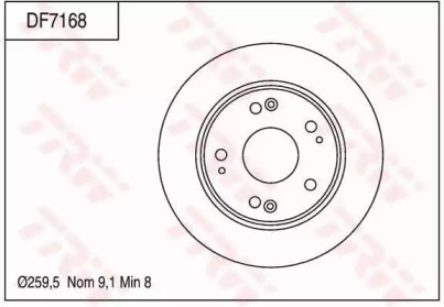 Тормозной диск TRW для HONDA ACCORD VI купе (CG) 3.0 V6 24V (CG2)