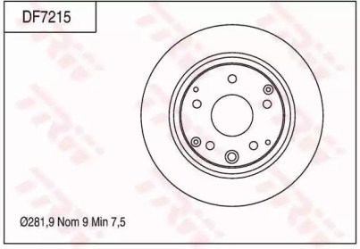 Тормозной диск TRW для HONDA LEGEND III (KA) 3.5 i 24V (KA9)