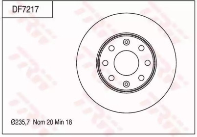 Тормозной диск TRW для CHEVROLET AVEO седан (T250, T255) 1.4