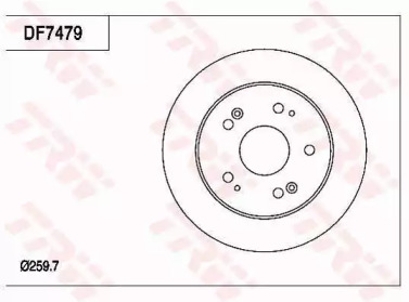Тормозной диск TRW для HONDA INTEGRA купе (DC5) 2.0 16V Type-R