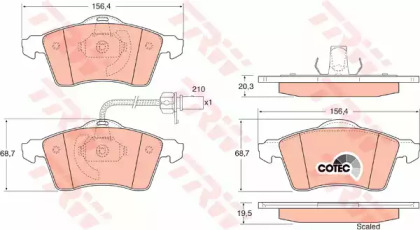 Дисковой тормозной механизм TRW для VW TRANSPORTER IV c бортовой платформой/ходовая часть (70XD) 1.9 TD