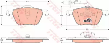 Дисковой тормозной механизм TRW для VW TRANSPORTER IV c бортовой платформой/ходовая часть (70XD) 1.9 TD