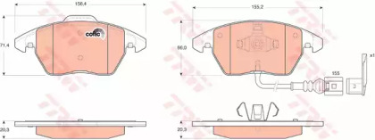 Тормозные колодки TRW для VW POLO (6R, 6C) 1.4 BiFuel