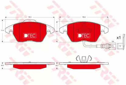 Тормозные колодки TRW для VW POLO (6R, 6C) 1.4 BiFuel
