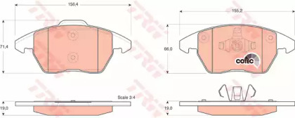 Дисковой тормозной механизм TRW для VW POLO (6R, 6C) 1.8 GTI