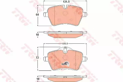 Дисковой тормозной механизм TRW для MINI MINI Кабриолет (R52) Cooper