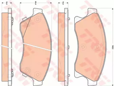 Дисковой тормозной механизм TRW для CHEVROLET CRUZE Station Wagon (J308) 1.4