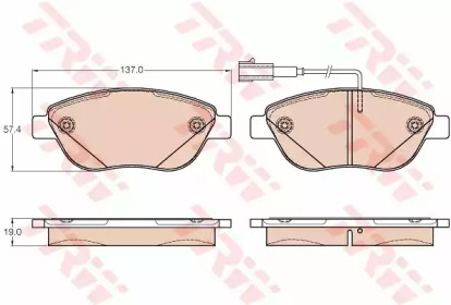 Тормозные колодки TRW для FIAT DOBLO вэн (263_) 1.4
