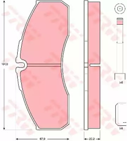 Дисковой тормозной механизм TRW для NISSAN CABSTAR E (TL_, VL_) 125.35, 125.45 (TL0, VL0)