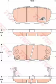 Тормозные колодки TRW для NISSAN MURANO III (Z52_) 3.5 V6