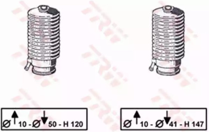 Гофрированный кожух / прокладки TRW для NISSAN SUNNY II Traveller (B12) 1.6 i 12V