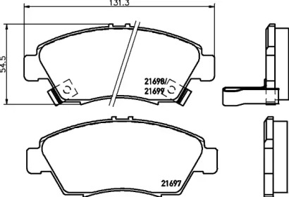 Тормозные колодки HELLA для HONDA JAZZ II (GD_, GE3, GE2) 1.3 (GD1)