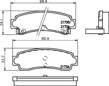 Тормозные колодки HELLA для NISSAN SUNNY III Liftback (N14) 1.6 i