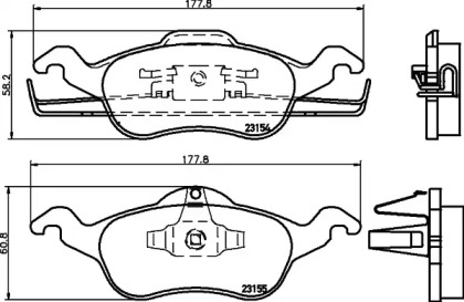 Тормозные колодки HELLA для FORD FOCUS седан (DFW) 1.8 16V