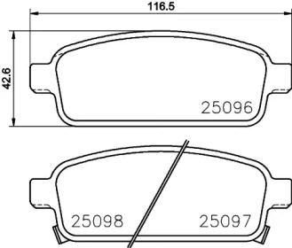 Дисковой тормозной механизм HELLA для CHEVROLET CRUZE Station Wagon (J308) 1.4