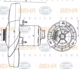 Вентилятор HELLA для VW TRANSPORTER IV c бортовой платформой/ходовая часть (70XD) 1.9 D