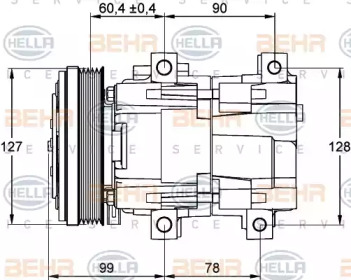 Кондиционер HELLA для FORD ESCORT VII Turnier (GAL, ANL) 1.8 Turbo D