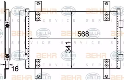 Конденсатор HELLA для PEUGEOT BOXER автобус (244, Z_) 2.8 HDi