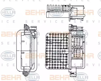 Двигатель вентилятор HELLA для RENAULT CLIO I (B/C57_, 5/357_) 1.4
