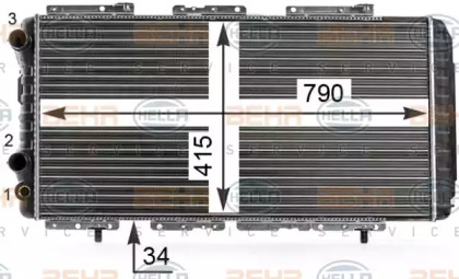 Водяной / масляный радиатор HELLA для FIAT DUCATO c бортовой платформой/ходовая часть (230_) 2.5 TDI