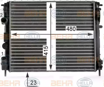 Водяной радиатор HELLA для NISSAN KUBISTAR (X76) 1.6 16V