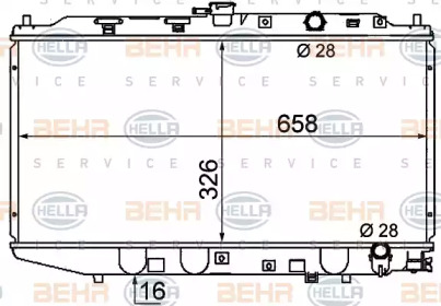 Водяной радиатор HELLA для HONDA CIVIC II Shuttle (EE) 1.6 i 16V 4WD (EE4)