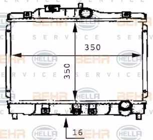 Водяной / масляный радиатор HELLA для HONDA CIVIC V седан (EG, EH) 1.6 16V Vtec (EH9)