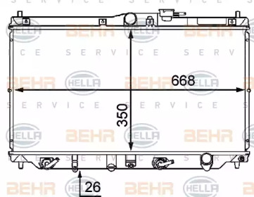 Водяной / масляный радиатор HELLA для HONDA ACCORD IV (CB) 2.0 i 16V (CB3)