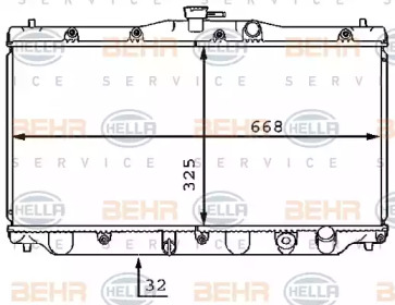 Водяной / масляный радиатор HELLA для HONDA ACCORD III Aerodeck (CA) 2.0 EX (CA5)
