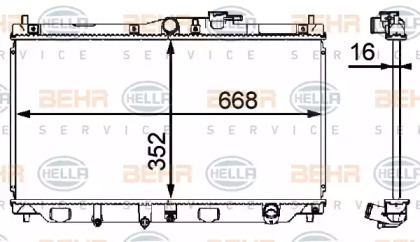 Водяной радиатор HELLA для HONDA PRELUDE IV (BB_) 2.3 i 16V (BB2)