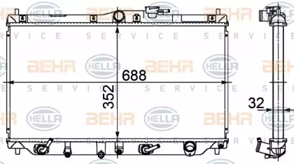 Водяной / масляный радиатор HELLA для HONDA ACCORD IV (CB) 2.0 i 16V (CB3)