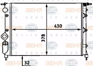 Водяной / масляный радиатор HELLA для RENAULT CLIO I (B/C57_, 5/357_) 1.4