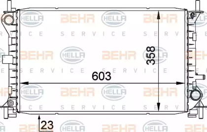 Водяной / масляный радиатор HELLA для FORD FOCUS седан (DFW) 1.8 16V