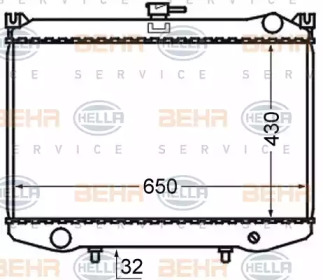 Водяной радиатор HELLA для NISSAN PICK UP (D21) 2.5 D 4WD