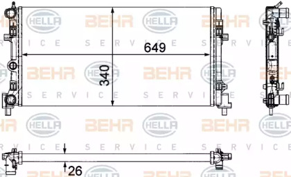 Водяной радиатор HELLA для VW POLO (6R, 6C) 1.2 TDI