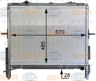 Водяной / масляный радиатор HELLA для KIA SORENTO I (JC) 2.5 CRDi