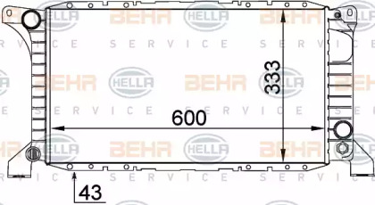 Водяной / масляный радиатор HELLA для FORD TRANSIT Фургон (E_ _) 2.5 DI (EAL, EAS)