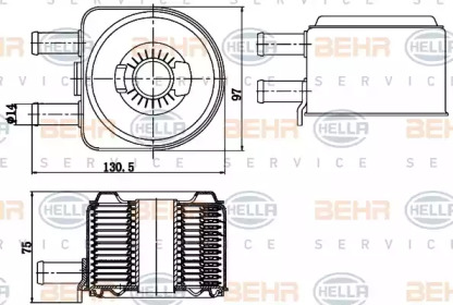 Водяной / масляный радиатор HELLA для PEUGEOT BOXER автобус (244, Z_) 2.2 HDi