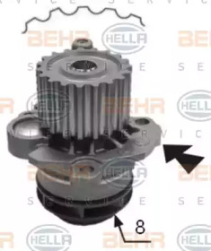 Водяной насос / прокладка HELLA для AUDI A4 Avant (8K5, B8) 2.0 TDI quattro