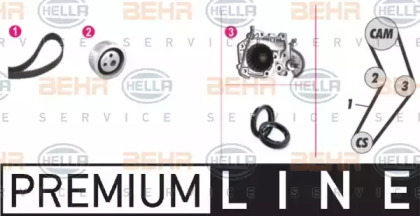 Водяной насос HELLA для RENAULT KANGOO (KC0/1_) 1.4 (KC0C, KC0H, KC0B, KC0M)