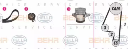 Ремень ГРМ / натяжение HELLA для VW CADDY II Variant (9K9B) 1.4