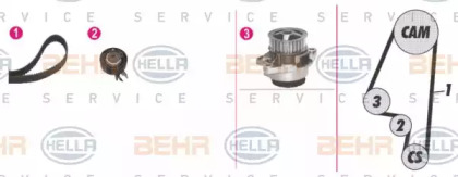 Ремень ГРМ / натяжение HELLA для VW CADDY II Variant (9K9B) 1.4