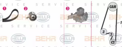 Водяной насос HELLA для CHEVROLET KALOS 1.2