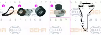 Комплект ремней ГРМ HELLA для CHEVROLET NUBIRA седан 1.6