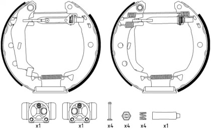 Тормозная колодка / накладка HELLA для RENAULT RAPID Фургон (F40_, G40_) 1.4 (F402)