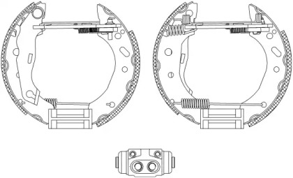 Барабанный тормозной механизм HELLA для MAZDA 121 III (JASM, JBSM) 1.8 D
