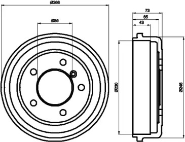 Барабанный тормозной механизм HELLA для MERCEDES-BENZ T1 автобус (602) 310 D 2.9