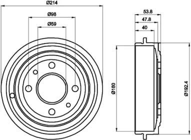 Тормозной барабан HELLA для FORD KA (RU8) 1.2