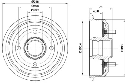 Барабанный тормозной механизм HELLA для MAZDA 121 III (JASM, JBSM) 1.8 D